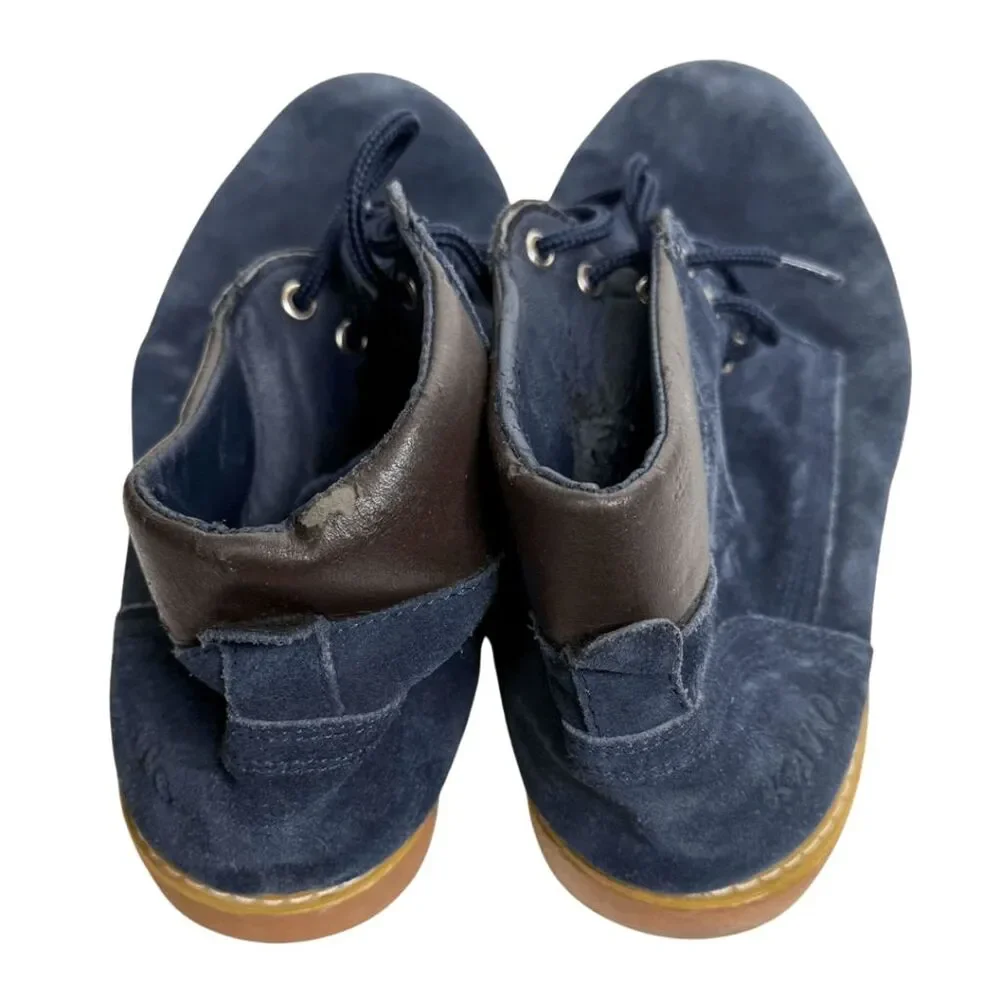 Kato Men's‎ Velvet Lace Up Round Toe Ankle Boots Navy Blue Size 43/10